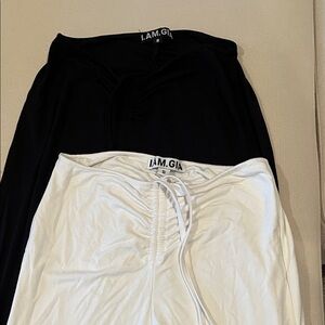 I.AM.GIA Womens Black and White Leggings pair of two